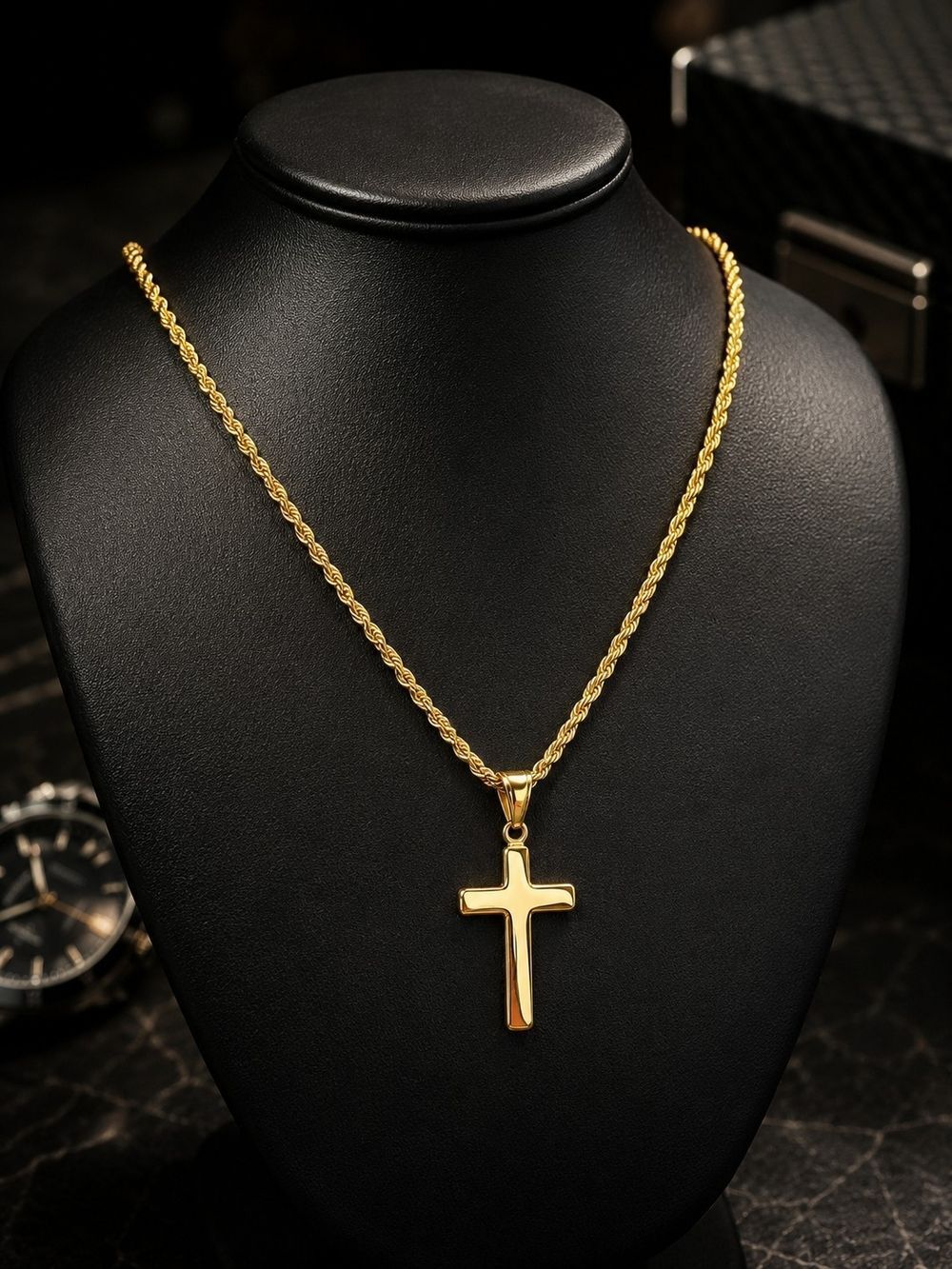 Bold Gold Cross Necklace